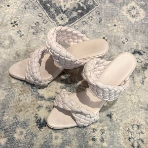 Bottega Veneta White Braided Heels